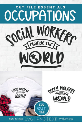 Social worker svg, social work svg, change the world social worker gift svg, love social work, social worker, social worker gift svg dxf png SVG SVG Cut File 