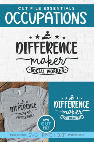 Social worker svg, social work svg, difference maker, gift idea svg, love social work, social worker, social worker, gift svg dxf png SVG SVG Cut File 