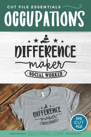 Social worker svg, social work svg, difference maker, gift idea svg, love social work, social worker, social worker, gift svg dxf png SVG SVG Cut File 
