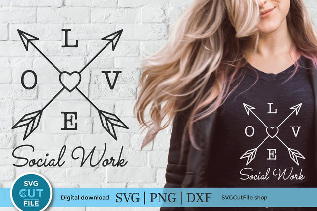 Social worker svg, social work svg, social services gift idea svg, love social work, social worker heart shape, social worker arrows svg dxf SVG SVG Cut File 