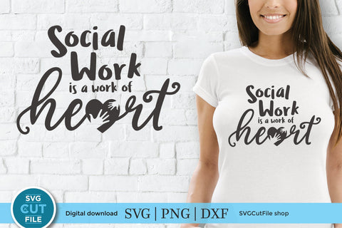 Social Worker Work of Heart - Social Worker Gift T-Shirt