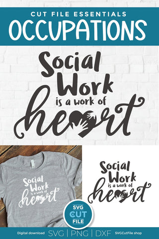 Social worker svg, social work svg, social services, gift idea svg, social work is a work of heart, social worker gift idea, svg dxf png SVG SVG Cut File 