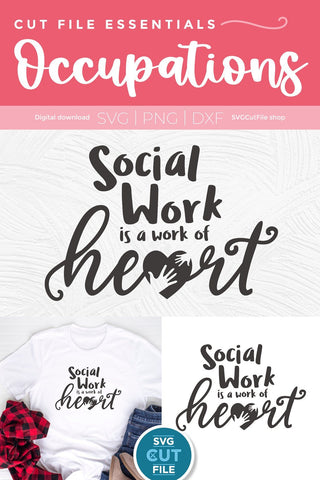 Social worker svg, social work svg, social services, gift idea svg, social work is a work of heart, social worker gift idea, svg dxf png SVG SVG Cut File 