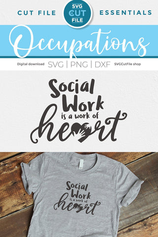 Social worker svg, social work svg, social services, gift idea svg, social work is a work of heart, social worker gift idea, svg dxf png SVG SVG Cut File 