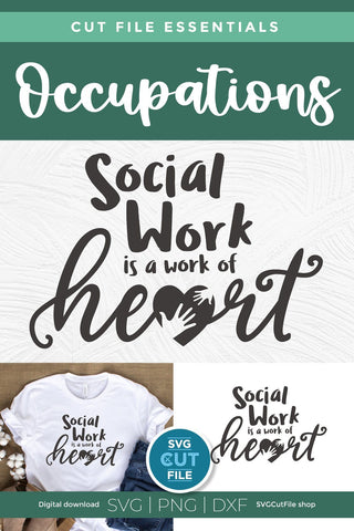 Social worker svg, social work svg, social services, gift idea svg, social work is a work of heart, social worker gift idea, svg dxf png SVG SVG Cut File 