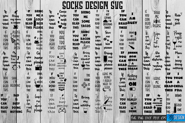 Socks SVG Design Bundle | Funny Quotes SVG Design | Socks Sarcastic Quotes SVG v.1 SVG Fly Design 