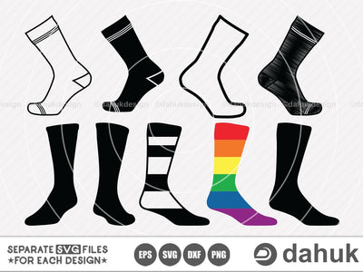 Socks svg,socks cut file,Socks clipart,socks silhouette,svg,eps,dxf,png,cameo files,cricut files,socks decal,vector,silhouette files SVG dahukdesign 