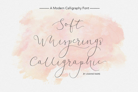 Soft Whisperings Calligraphic Modern Calligraphy Font Font Joanne Marie 