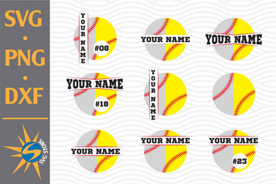 Softball Baseball Monogram SVG, PNG, DXF Digital Files Include SVG SVGStoreShop 