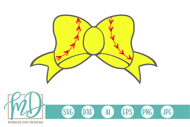 Softball Bow SVG Morgan Day Designs 