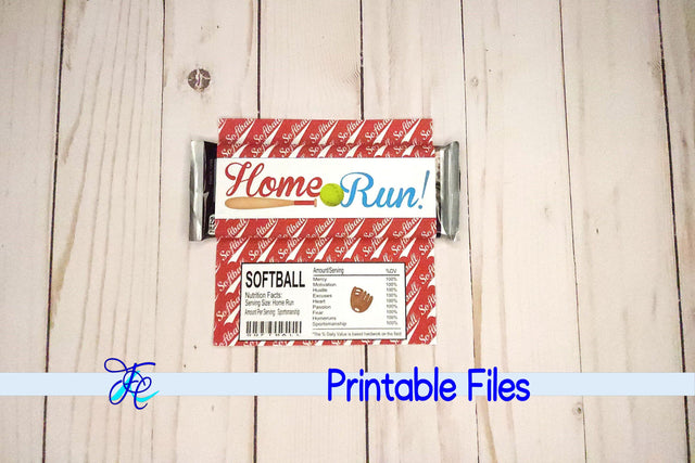 Softball Candy Bar Wrapper 3D Paper Family Creations 