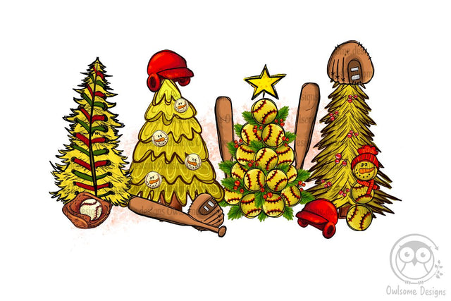 Softball Christmas Tree PNG Sublimation Sublimation LAM HOANG THUY 