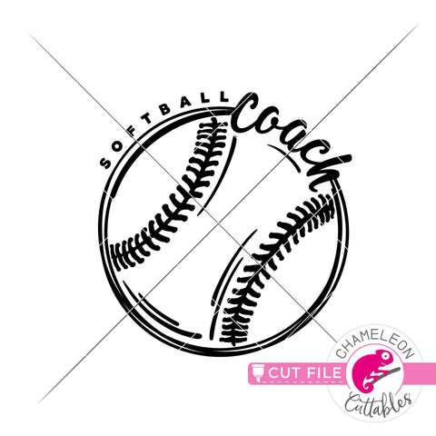 Softball coach sports svg png dxf SVG Chameleon Cuttables 