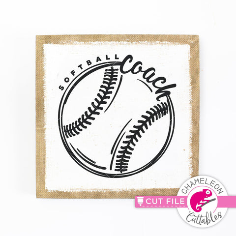 Softball coach sports svg png dxf SVG Chameleon Cuttables 