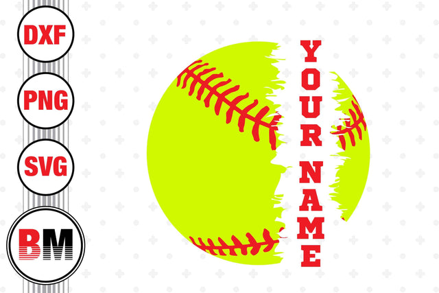Softball Custom Name SVG, PNG, DXF Files SVG BMDesign 