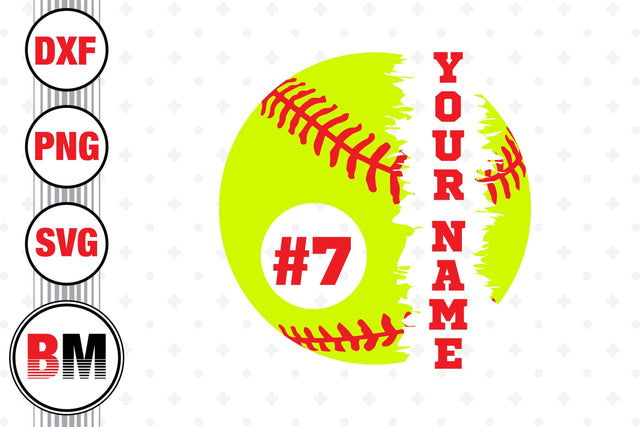 Softball Custom Name SVG, PNG, DXF Files SVG BMDesign 