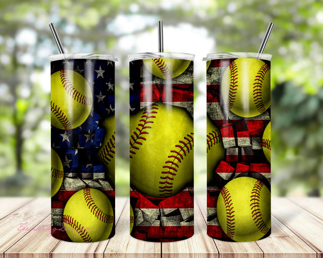Softball Dad, Best Dad Ever, Father Day Gift Tumbler, 20oz Skinny Tumbler Sublimation Wrap Designs Template PNG Sublimation TrendingDesign 