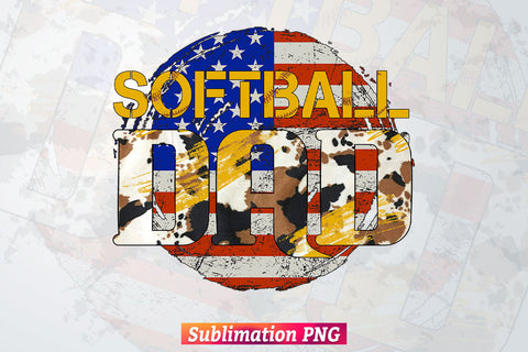 Softball Dad Cowhide USA Flag Leopard 4th of July Fathers Day T shirt Tumbler Design Png Sublimation Files Sublimation DesignDestine 