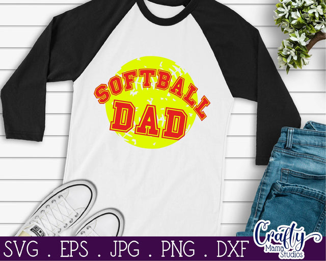 Softball Dad svg - Softball Svg SVG Crafty Mama Studios 