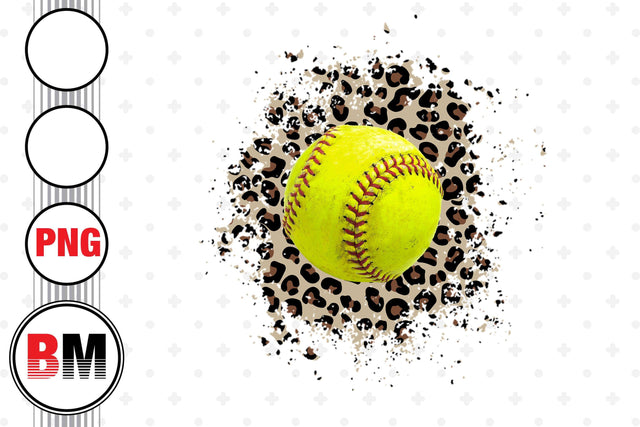 Softball Distressed Leopard PNG Files Sublimation BMDesign 