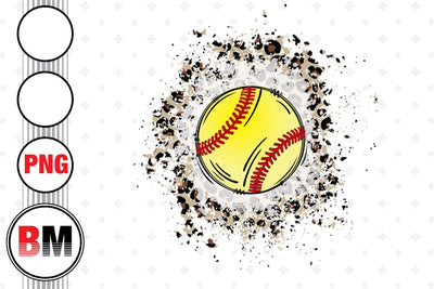Softball Distressed Leopard PNG Files Sublimation BMDesign 