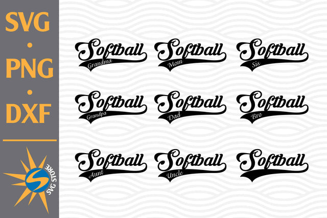Softball Family SVG, PNG, DXF Digital Files Include SVG SVGStoreShop 