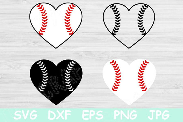 Softball Heart Svg, Baseball Heart Svg Files for Cricut, Love Baseball Heart Png, Baseball Svg Designs, Baseball Love Svg Cut Files Download SVG TiffsCraftyCreations 