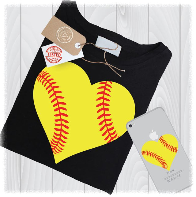 Softball Heart SVG Files Love Laces Designs- Softball Stitches SVG - Softball Cricut Design - Softball Cut File - Instant Download SVG My Sew Cute Boutique 