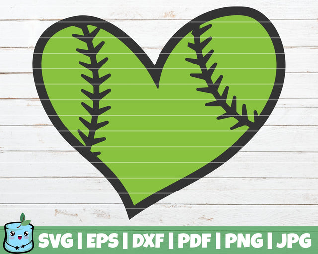 Softball Heart SVG MintyMarshmallows 