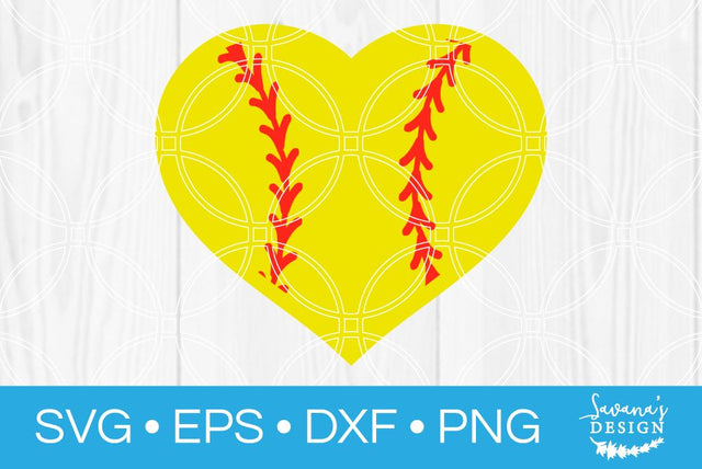 Softball Heart SVG SavanasDesign 