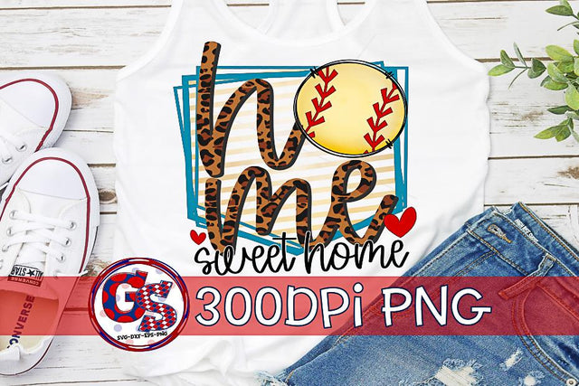 Softball Home Sweet Home PNG for Sublimation Sublimation Greedy Stitches 