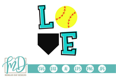 Softball Love SVG Morgan Day Designs 