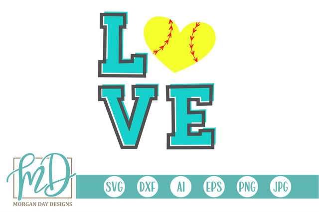 Softball Love SVG Morgan Day Designs 