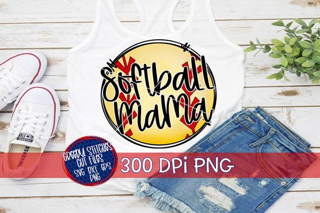 Softball Mama PNG for Sublimation Sublimation Greedy Stitches 