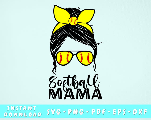Softball Mama SVG SVG HappyDesignStudio 