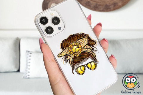 Softball Messy Bun Sublimation Sublimation Owlsome.Designs 