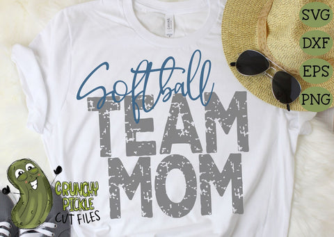 Softball Mom & Bonus Team Mom SVG SVG Crunchy Pickle 