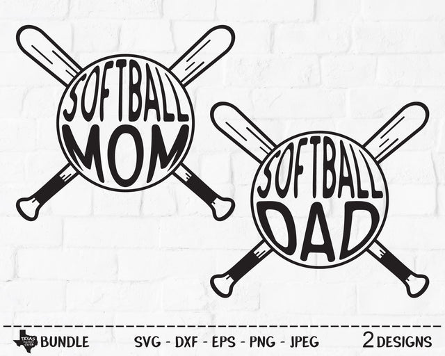 Softball Mom & Dad Bundle | Sports SVG SVG Texas Southern Cuts 
