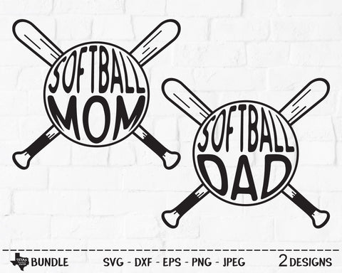 Softball Mom & Dad Bundle | Sports SVG SVG Texas Southern Cuts 