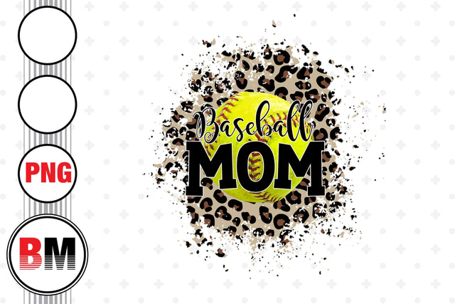 Softball Mom Distressed Leopard PNG Files Sublimation BMDesign 