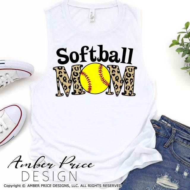 Softball Mom Leopard Print SVG | Softball Mom SVG | Softball Mama SVG | Softball SVG PNG DXF | Distressed SVG | Baseball mom boho shirt SVG file | Spring SVG | Amber Price Design SVG Amber Price Design 