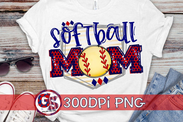 Softball Mom PNG for Sublimation Sublimation Greedy Stitches 
