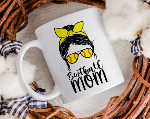 Softball Mom SVG Bundle, 6 Designs, Softball Shirt SVG, Loud And Proud Softball Mom SVG, Softball Mom Messy Bun SVG, Softball Fan SVG SVG HappyDesignStudio 