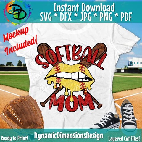 Softball Mom SVG DynamicDimensionsDesign 