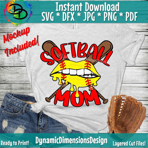 Softball Mom SVG DynamicDimensionsDesign 