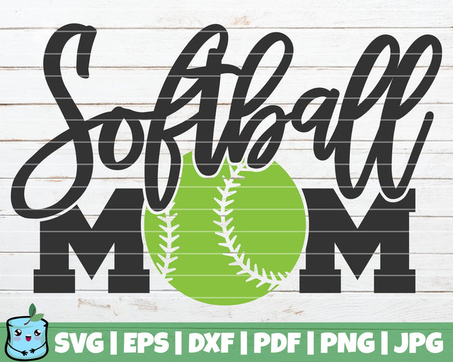 Softball Mom SVG MintyMarshmallows 
