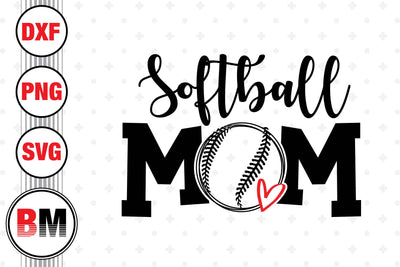 Softball Mom SVG, PNG, DXF Files SVG BMDesign 