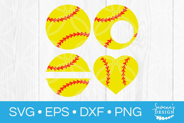 Softball Monogram Bundle SVG SavanasDesign 