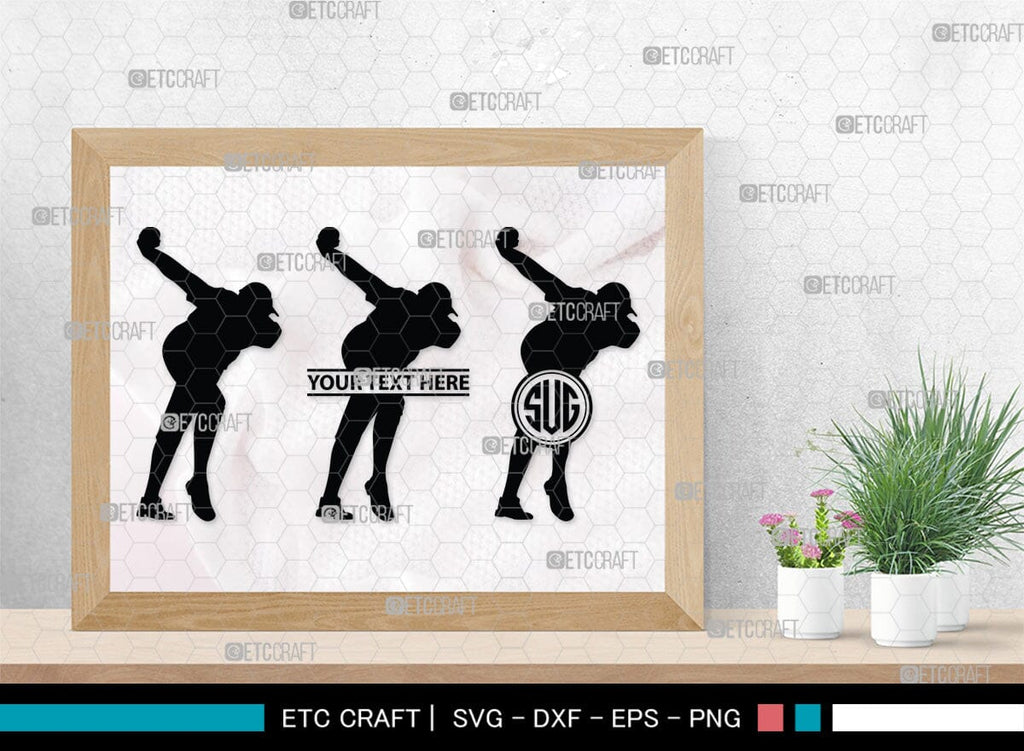 Softball Monogram, Softball Silhouette, Softball SVG, Softball Player ...