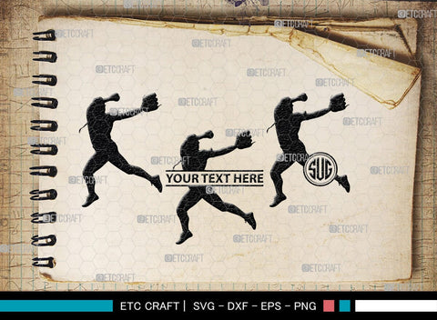 Softball Monogram, Softball Silhouette, Softball SVG, Softball Player Svg, SB00131 SVG ETC Craft 